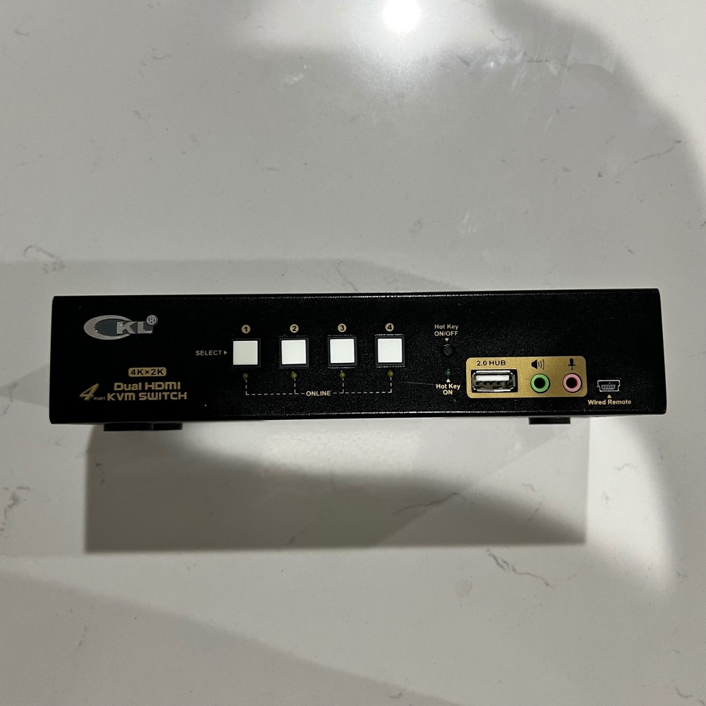 CKL-942HUA Dual 4 Port Dual HDMI KVM Switch 4K 30Hz USB 2.0 Audio. UNTESTED